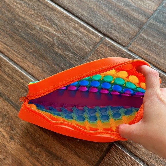 3 pop it pencil cases, colors: tie-die, rainbow. Good for school. - Picture 2 of 7